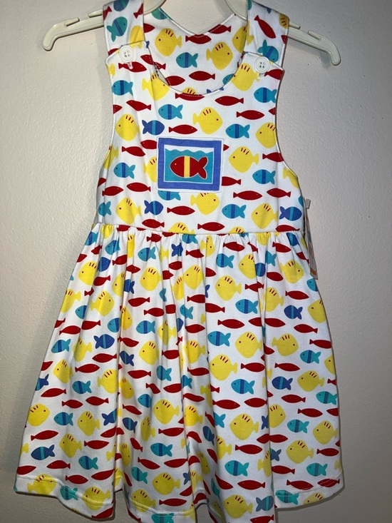 Marimekko Other - Vintage Marimekko Toddler Sundress with Red, Yellow & Blue Fish Print 2T